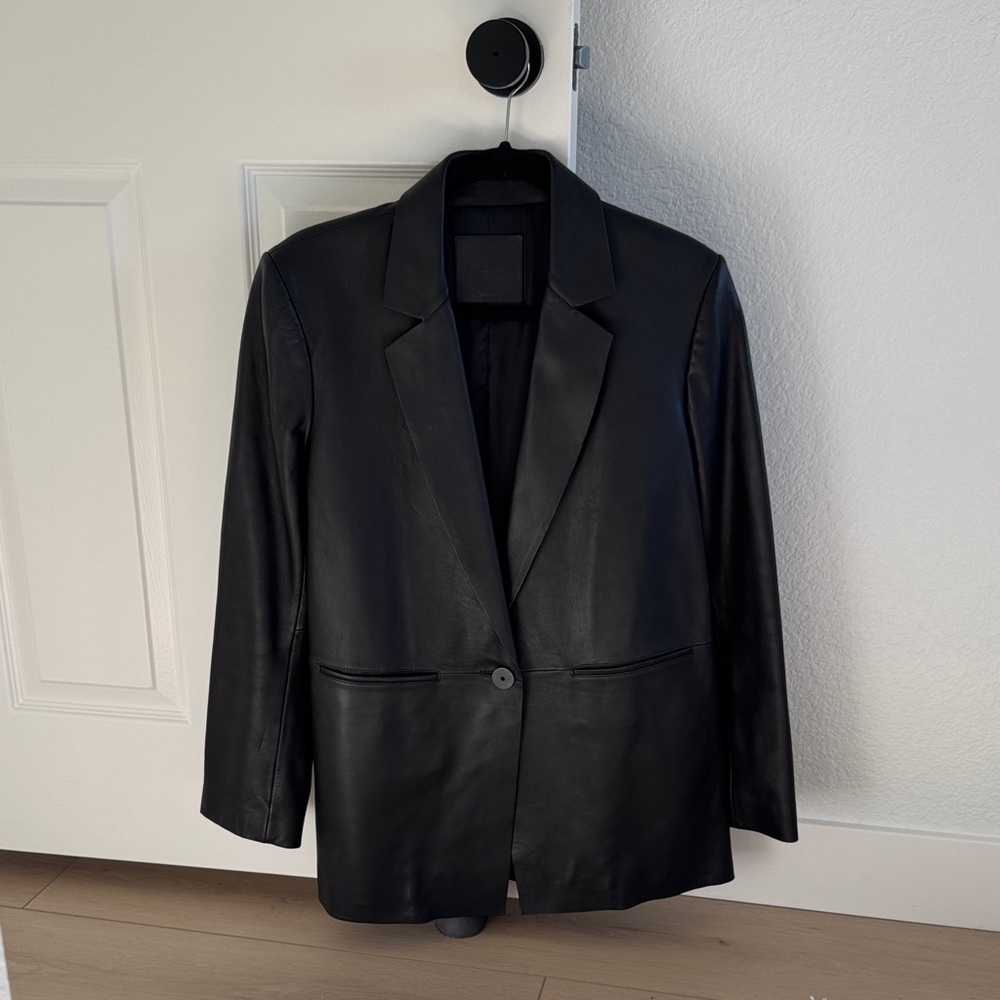 Genuine leather blazer